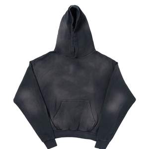 Sweat à capuche unisexe de haute qualité, 80% coton 20% polyester, délavé effet soleil, coupe ample courte, zippé, respirant, imprimé 3D - Product Image 1
