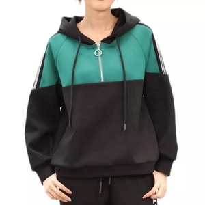 New Fashion Women's Unisex Winter Knitted Hoodies with Front Custom Logo 100% Cotton Quarter Zipper <b>Workout</b> <b>Jacket</b> - Product Image 3