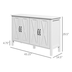 Credenza da Cucina in Stile Cinese Bianco Solido, Mobile Ecologico Fatto a Mano per Sala da Pranzo, Soggiorno e Seminterrato - Product Image 3
