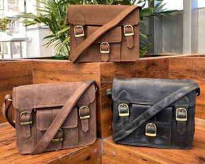 กระเป๋าถือหนังแท้สำหรับผู้ชายและผู้หญิงกระเป๋าแมสเซนเจอร์สะพายข้างขนาดเล็กหนังวัวความจุขนาดใหญ่ - Product Image 4