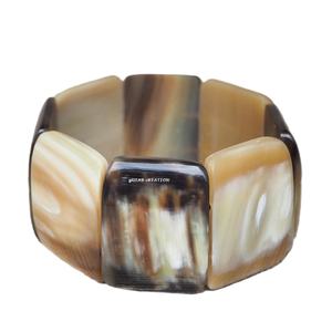 Pulsera Elástica de Cuerno de Búfalo Natural, Accesorio de Moda Hecho a Mano para Hombres y Mujeres - Product Image 1