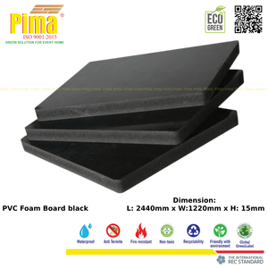 Tablero de espuma WPC de PVC de alta calidad, 15mm de espesor, 0,6G/cm3 de densidad, Color negro, impresión personalizada, armarios de cocina decorativos - Product Image 1