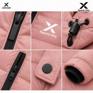 Veste matelassée à capuche pour femme X Sports City, résistante à l'eau et au vent, hiver, manches longues, fermeture éclair, multicolores, OEM - Product Image 6