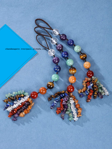 Colgador de pared caído 7 chakra piedra colgador de pared coche cristal curación piedra preciosa cristal chakra colgador mayorista - Product Image 4
