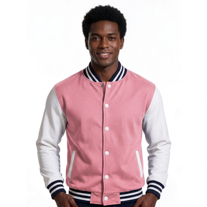 Blouson bomber personnalisé avec broderie universitaire pour les marques d'uniformes universitaires, corps en sergé de coton avec boutons-pression - Product Image 6