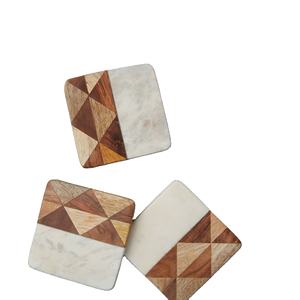 Posavasos de madera y resina de nuevo diseño para encimera pulida a mano y vajilla Posavasos de calor de té de café de madera maciza de lujo - Product Image 1