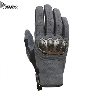 Gants de moto OEM, protection des articulations en fibre de carbone grise, cuir perforé respirant, gants de motocross et de sport - Product Image 1