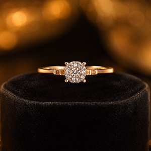 Wholesale 14K <b>Gold</b> Solitaire <b>Ring</b> with Diamond Look Center Stone Premium Women Bridal Jewelry Supplier - Product Image 3