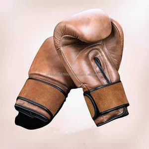 Gants de boxe à sangle en cuir de vachette personnalisables au meilleur prix Gants d'entraînement étanches Muaythai MMA en cuir/cuir Pu Kickboxing extensible - Product Image 4