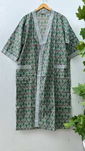 Boho Floral Cotton Kimono Robe Women Lounge Wear Soft Comfortable Stylish Home Wear - Product Image 5