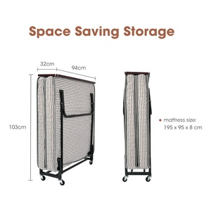 Fábrica personalizar Lazada Venta caliente Hotel reforzado de madera dura portátil plegable cama de invitados cama plegada de metal CAMAS PLEGABLES - Product Image 2