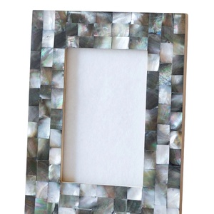 Mughalcrafts Customized 4x6 <b>Wood</b> <b>Picture</b> <b>Frame</b> Black & Natural Mother of Pearl with Customized Logo for Home - Product Image 1