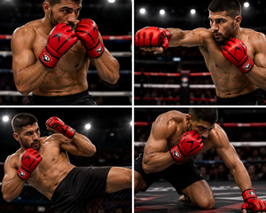 Dumela Professional High Quality MMA Gloves Red Black Leather Breathable Customizable <b>Dummy</b> Gloves Protective Training Gear All - Product Image 5