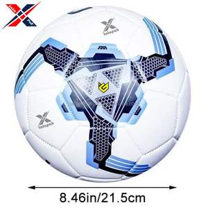 ลูกฟุตบอลคุณภาพสูง ออกแบบโลโก้และดีไซน์เองได้ ขนาด 5 สำหรับฝึกซ้อมและแข่งขัน สีฟ้าขาว สำหรับกีฬา - Product Image 4