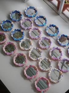 Seashell mirror natural seashell and resin frame material for vanity decoration home interior accent Vietnam supplier - Product Image 3