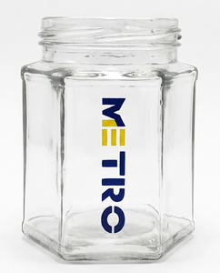 Premium 400 ML Hexa Glass Jar Food Safe Airtight Lid Honey <b>Jam</b> Spice Storage Container for Home Kitchen Use - Product Image 1