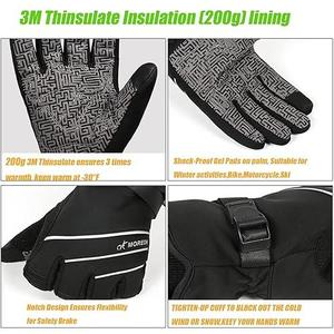 ถุงมือสกีคุณภาพสูง 3M แบบสวมเต็มนิ้ว น้ำหนักเบา บุด้วยผ้าฟลีซกันหนาว สำหรับปั่นจักรยานในฤดูหนาว กันน้ำ - Product Image 5
