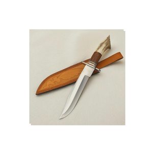 Handmade Damascus Steel Fixed Blade Straight Edge Outdoor Camping Multi-functional Utility Bowie <b>Knife</b> Natural Horn Wood OEM - Product Image 4