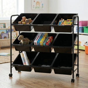 Ensemble de chariots métalliques modernes à 9 tiroirs – Meubles de rangement de qualité taïwanaise pour cuisine et salon, idéal pour l'école des enfants – Vente en gros - Product Image 4