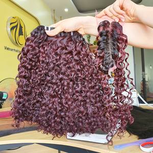 Mixed Length 10-30\" Natural Black Remy Hair Weft Double Drawn Eurasian Curl Bundles Full End No <b>Tangle</b> - Product Image 6