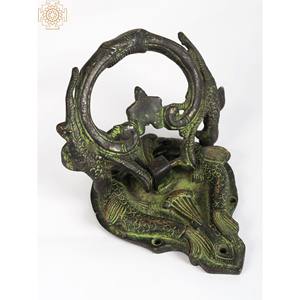 Heurtoir de porte de chauve-souris fait à la main de 6 pouces avec anneau de heurtoir de paon comme objet décoratif pour la maison - Product Image 3