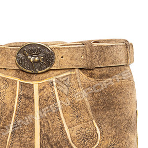 Nuevos Lederhosen Tradicionales Alemanes de Ante de Cabra Cortos para Hombre, Estilo Bávaro, para el Oktoberfest 2026 - Product Image 2