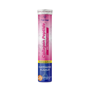 Comprimés effervescents de collagène de marque privée pour la santé de la peau adulte-Emballage de tube de 20 onglets - Product Image 1