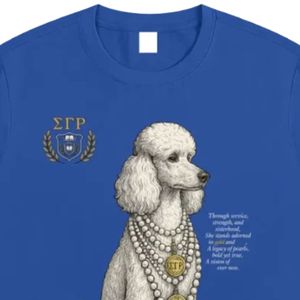 Women Royal Poodle <b>T</b> <b>Shirt</b> <b>Cute</b> Poodle Graphic Print Short Sleeve Crew Neck Casual Sorority Inspired College Streetwear Fashion - Product Image 6