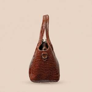 Sac fourre-tout à motifs pour femme, style tendance, en cuir véritable, imperméable, avec poignée durable et fermeture à rabat, pour usage extérieur, largeur 32 cm - Product Image 2