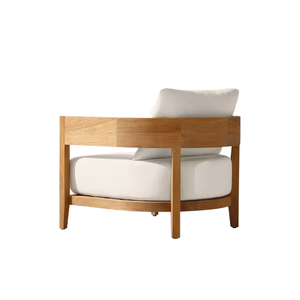 Teak Wood <b>Garden</b> <b>Sofa</b> Chair with Soft Cushion Outdoor Lounge Seat Patio Armchair - Product Image 3