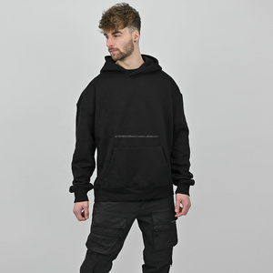 Bulk Workout Clothing Custom <b>Men</b> Hoodies Embroidered Oversize Unisex Plain <b>Black</b> Hoodies <b>Men</b> Blank Heavyweight Boxy Hoodie - Product Image 5