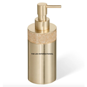 Art Deco Glossy <b>Soap</b> Dispenser Antique Finish Metal <b>Hand</b> Sanitizer Lotion Pump Bottle <b>Refillable</b> Countertop Liquid Bathroom Use - Product Image 2