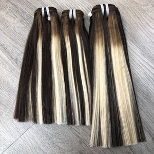 Extensions de Cheveux Humains Super Transparente en Dentelle Os Droite Piano Blonde Couleur Claire Soyeuse Droite Super Double Dessiné - Product Image 2