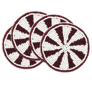 Luxury Handmade Classic Seed Beads <b>Beaded</b> Embroidery Eco-Friendly Round Customizable Color & Design <b>Coaster</b> Set - Product Image 2