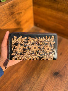 Pochette en cuir véritable faite à la main de style occidental pour femmes Pochette en cuir de couleur compacte très vendue - Product Image 6