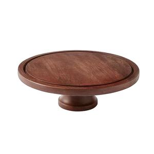 Support à gâteau classique en marbre blanc et bois, plateau de service pour gâteau, idéal pour la décoration, au meilleur prix. - Product Image 1