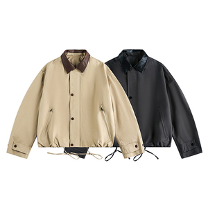 <b>Mens</b> Oversized Bomber <b>Jacket</b> Relaxed Fit Casual Urban Outerwear <b>Lightweight</b> Fashion Streetwear Daily Coat Trendy Modern Style - Product Image 1