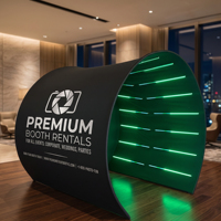 Cabine Photo 360° - Structure en Tissu Tendu Imprimé Personnalisé, Tunnel Vidéo 360° avec Lumières LED, 9x7,5 pi en Alliage d'Aluminium pour Anniversaire