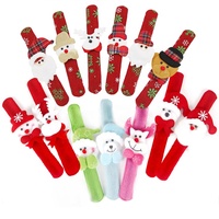 Bracelet lumineux circulaire de Noël pour enfants, motif dessin animé, à pression, en peluche, cadeau de Noël, décorations
