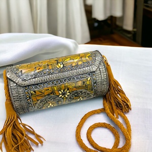 Bolso de metal hecho a mano con mosaico de piedra Bolso de mano étnico para mujer/niña Bolso de metal nupcial de LUXURY CRAFTS - Product Image 2
