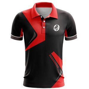 Black Red <b>White</b> <b>Cricket</b> Jersey for Men Polo Collar Team Sports Shirt Lightweight Athletic Uniform Breathable Game Practice - Product Image 1