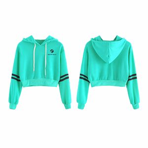 ผู้ผลิตเสื้อผ้าสั่งทำพิเศษ เสื้อฮู้ดดี้ผ้าฝ้ายเนื้อหนาสีพื้นคุณภาพสูง ทรงครอปสำหรับผู้หญิง เสื้อฮู้ดดี้ครอปท็อป - Product Image 3