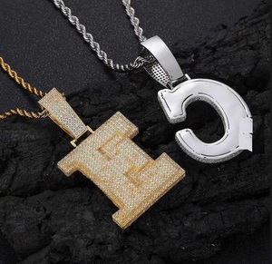 Nuevo Estilo Colgante de Letra Personalizada con Zirconia Completa y Moissanita, Chapado en Plata 925, Lujo Hip Hop - Product Image 4
