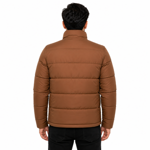 Blousons d'hiver matelassés pour hommes en gros – Blouson rembourré entièrement zippé à col montant, vêtement d'extérieur chaud – Fabricant et fournisseur OEM sur mesure - Product Image 2