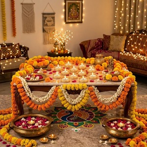 Décoration Traditionnelle Indienne en Gros pour Noël, Anniversaire, Diwali – Bougeoir en Métal Doré Filigrané Fait Main Écologique - Product Image 4