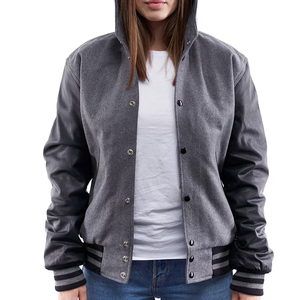 Veste universitaire longue à capuche pour femme, style décontracté, sport, baseball, avec capuche, collection hiver, très populaire - Product Image 3