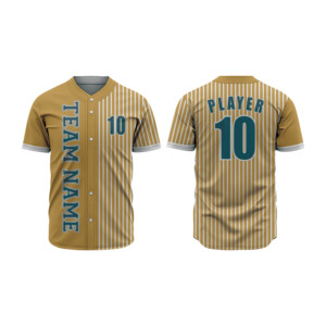 Maillot de baseball personnalisé par sublimation pour homme, respirant, rayé, boutonné, chemise de softball, uniforme d'équipe, haut de sport à manches courtes - Product Image 5