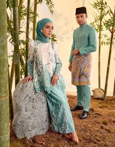 Último Diseño de Hijab Negro en Satén, Baju Kurung Borong, Abaya Nida, Falda, Malasia, Vestido Musulmán SIPO de Lujo para Mujer, Vestido de Oración Musulmán - Product Image 3