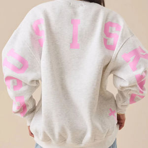 Sudadera con Capucha Extra Grande para Mujer, con Logotipo Personalizado, Estilo Urbano, 100% Algodón, Felpa, Casual, Holgada, con Mangas Raglán y Estampado Puff - Product Image 1