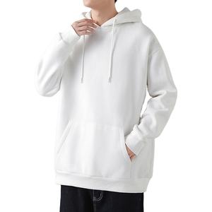 เสื้อมีฮู้ดแบบสวมหัวมีฮู้ดผ้าคอตตอน100% เป็นมิตรกับสิ่งแวดล้อมสำหรับผู้ชายใส่ได้พอดีกับสีพื้นพิมพ์ลายดิจิตอล330ก. สำหรับฤดูหนาว - Product Image 1